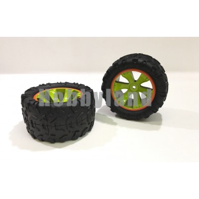 WHEEL AND TIRE SET - 2 PCS - DF06 1/14 SCALE TRUGGY - 3122 DF-MODELS
